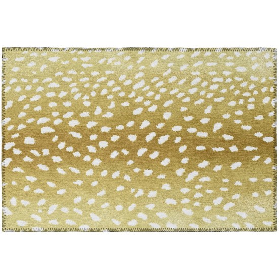 Indoor/Outdoor Mali ML3 Gold Washable 1'8" x 2'6" Rug