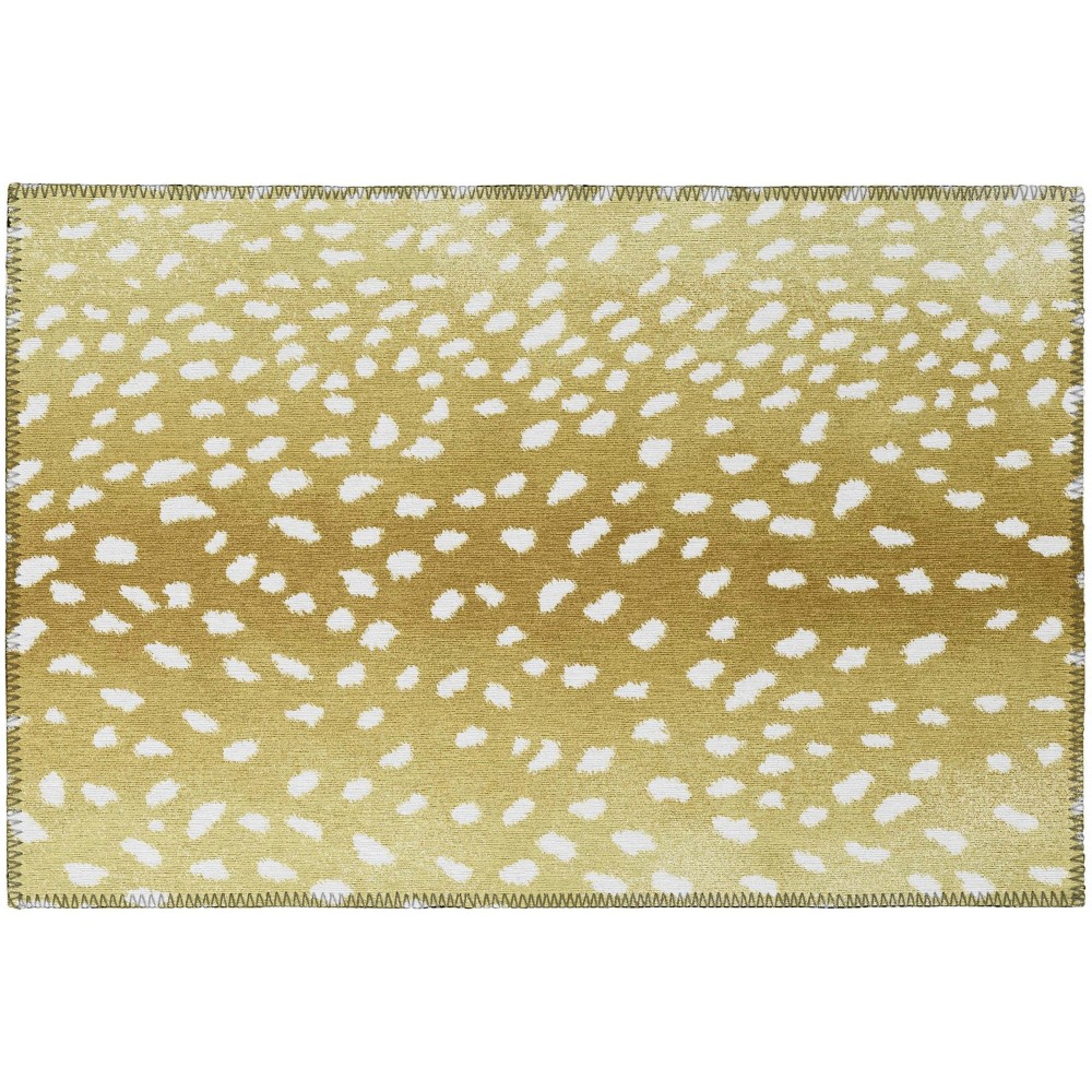 Indoor/Outdoor Mali ML3 Gold Washable 1'8" x 2'6" Rug