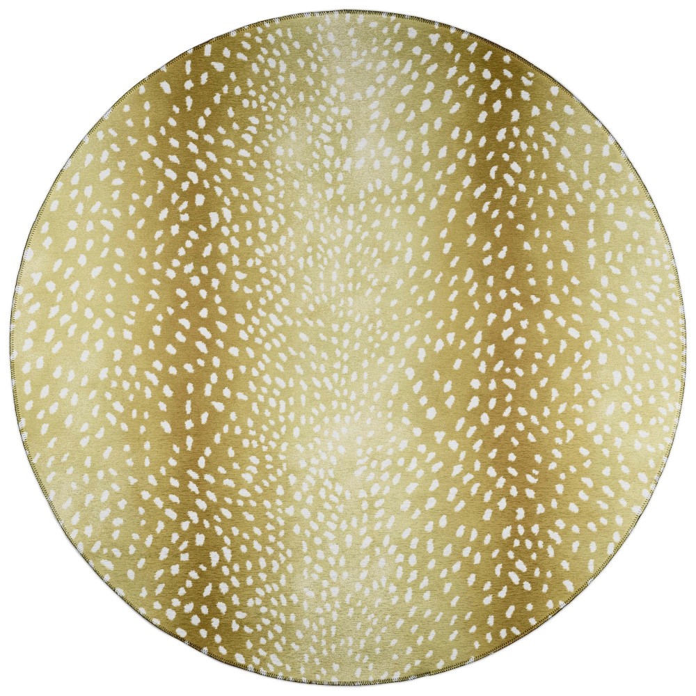 Indoor/Outdoor Mali ML3 Gold Washable 10' x 10' Round Rug