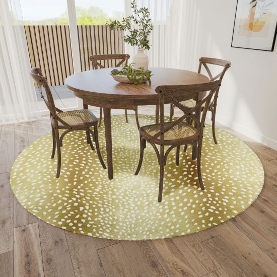 Indoor/Outdoor Mali ML3 Gold Washable 10' x 10' Round Rug