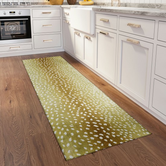 Indoor/Outdoor Mali ML3 Gold Washable 2'3" x 7'6" Runner Rug