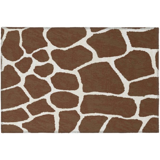 Indoor/Outdoor Mali ML4 Chocolate Washable 1'8" x 2'6" Rug