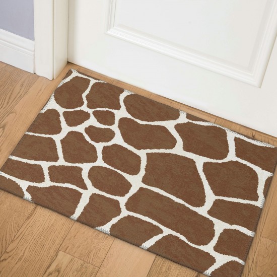 Indoor/Outdoor Mali ML4 Chocolate Washable 1'8" x 2'6" Rug