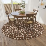 Indoor/Outdoor Mali ML4 Chocolate Washable 4' x 4' Round Rug