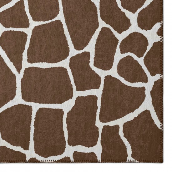 Indoor/Outdoor Mali ML4 Chocolate Washable 4' x 4' Round Rug