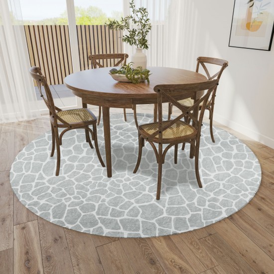 Indoor/Outdoor Mali ML4 Flannel Washable 4' x 4' Round Rug