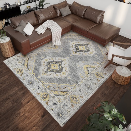 Indoor/Outdoor Marbella MB1 Grey Washable 3' x 5' Rug