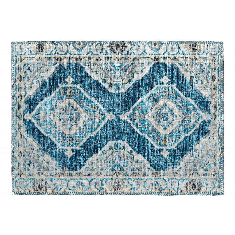 Indoor/Outdoor Marbella MB1 Indigo Washable 1'8" x 2'6" Rug