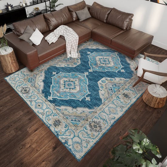 Indoor/Outdoor Marbella MB1 Indigo Washable 3' x 5' Rug