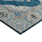 Indoor/Outdoor Marbella MB1 Indigo Washable 4' x 4' Round Rug