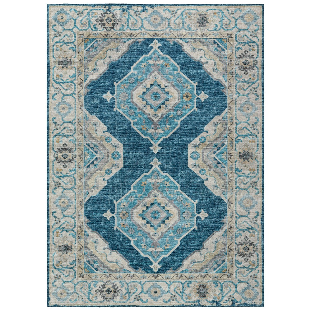 Indoor/Outdoor Marbella MB1 Indigo Washable 5' x 7'6" Rug