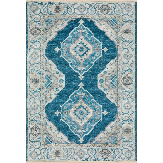 Indoor/Outdoor Marbella MB1 Indigo Washable 8' x 10' Rug