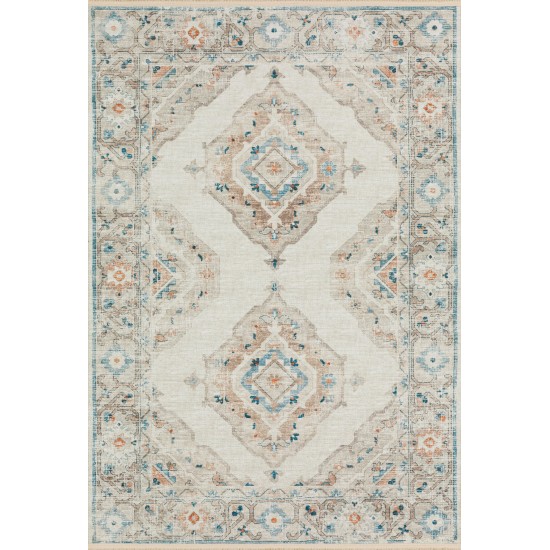 Indoor/Outdoor Marbella MB1 Ivory Washable 10' x 14' Rug