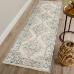 Indoor/Outdoor Marbella MB1 Ivory Washable 2'3" x 10' Runner Rug