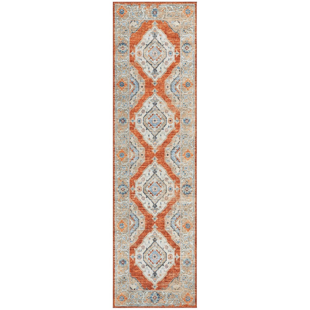 Indoor/Outdoor Marbella MB1 Spice Washable 2'3" x 7'6" Runner Rug