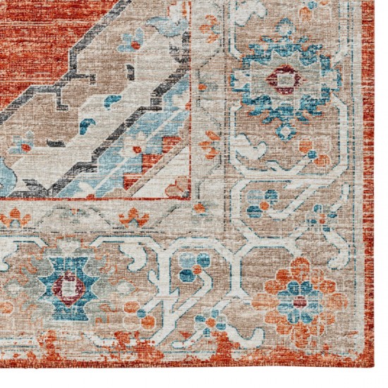 Indoor/Outdoor Marbella MB1 Spice Washable 2'3" x 7'6" Runner Rug