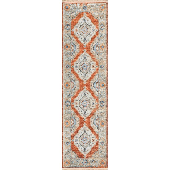 Indoor/Outdoor Marbella MB1 Spice Washable 2'3" x 10' Runner Rug