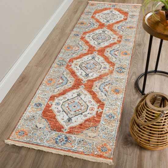 Indoor/Outdoor Marbella MB1 Spice Washable 2'3" x 10' Runner Rug