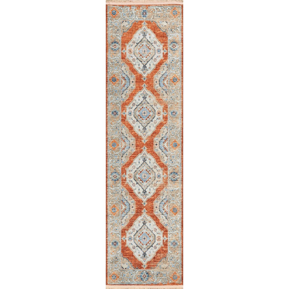 Indoor/Outdoor Marbella MB1 Spice Washable 2'3" x 12' Runner Rug