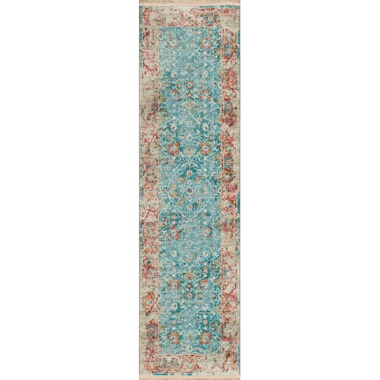 Indoor/Outdoor Marbella MB2 Mediterranean Washable 2'3" x 10' Runner Rug