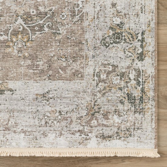 Indoor/Outdoor Marbella MB2 Taupe Washable 2'3" x 10' Runner Rug