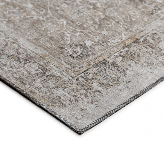 Indoor/Outdoor Marbella MB2 Taupe Washable 2'3" x 10' Runner Rug