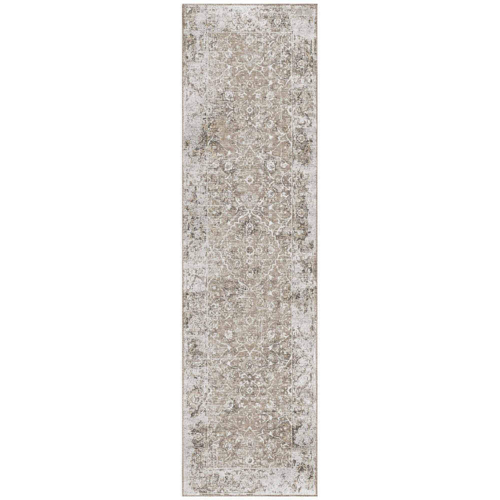 Indoor/Outdoor Marbella MB2 Taupe Washable 2'3" x 7'6" Runner Rug