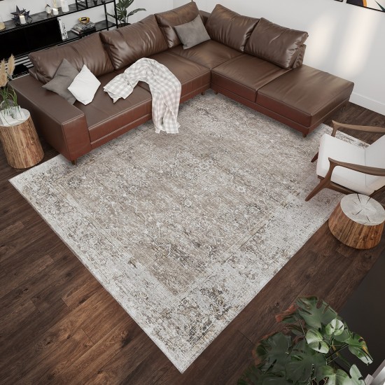 Indoor/Outdoor Marbella MB2 Taupe Washable 3' x 5' Rug