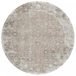 Indoor/Outdoor Marbella MB2 Taupe Washable 8\' x 8\' Round Rug