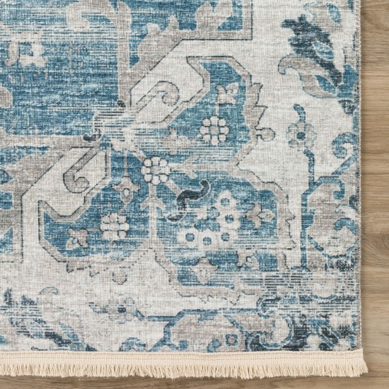 Indoor/Outdoor Marbella MB3 Denim Washable 10' x 10' Round Rug