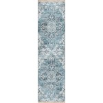 Indoor/Outdoor Marbella MB3 Denim Washable 2'3" x 10' Runner Rug