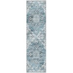 Indoor/Outdoor Marbella MB3 Denim Washable 2'3" x 7'6" Runner Rug