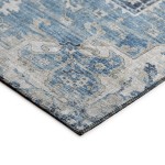 Indoor/Outdoor Marbella MB3 Denim Washable 4' x 4' Round Rug