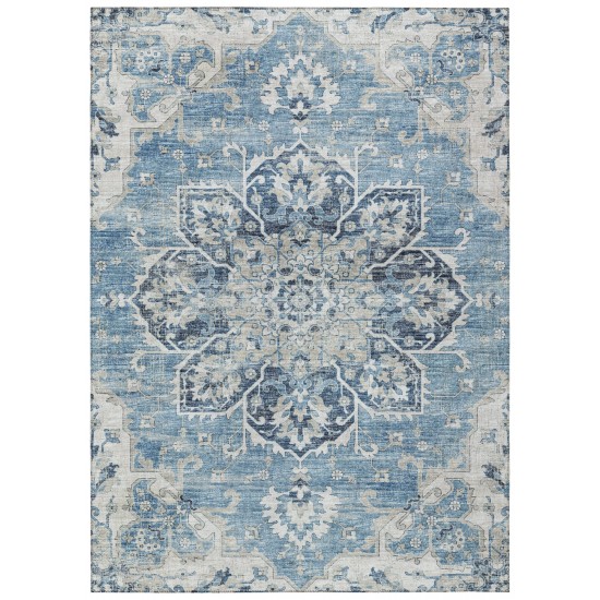 Indoor/Outdoor Marbella MB3 Denim Washable 5' x 7'6" Rug