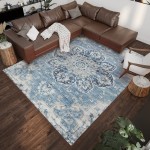 Indoor/Outdoor Marbella MB3 Denim Washable 5' x 7'6" Rug