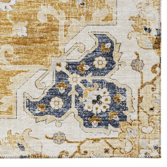 Indoor/Outdoor Marbella MB3 Gold Washable 1'8" x 2'6" Rug