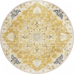 Indoor/Outdoor Marbella MB3 Gold Washable 10' x 10' Round Rug