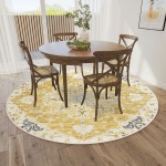 Indoor/Outdoor Marbella MB3 Gold Washable 10' x 10' Round Rug