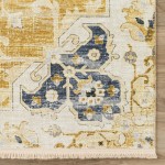 Indoor/Outdoor Marbella MB3 Gold Washable 2'3" x 12' Runner Rug