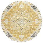 Indoor/Outdoor Marbella MB3 Gold Washable 8' x 8' Round Rug