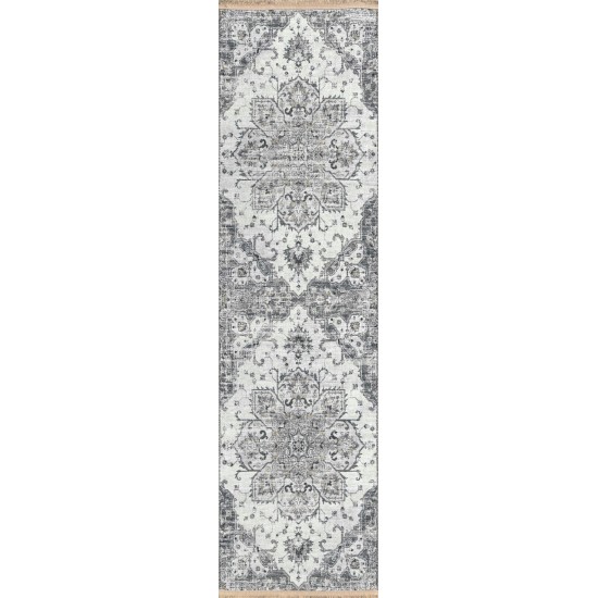 Indoor/Outdoor Marbella MB3 Linen Washable 2'3" x 10' Runner Rug