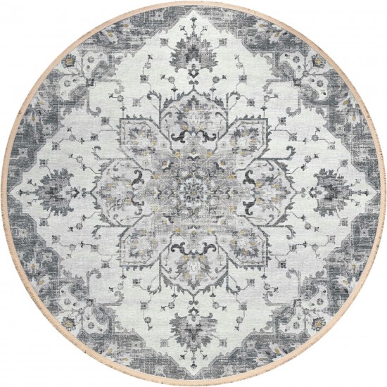 Indoor/Outdoor Marbella MB3 Linen Washable 4' x 4' Round Rug