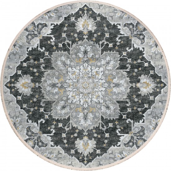 Indoor/Outdoor Marbella MB3 Midnight Washable 10' x 10' Round Rug