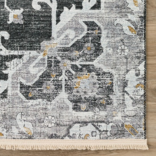 Indoor/Outdoor Marbella MB3 Midnight Washable 2'3" x 10' Runner Rug