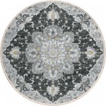 Indoor/Outdoor Marbella MB3 Midnight Washable 4' x 4' Round Rug