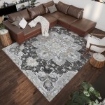 Indoor/Outdoor Marbella MB3 Midnight Washable 5' x 7'6" Rug