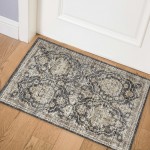 Indoor/Outdoor Marbella MB4 Charcoal Washable 1'8" x 2'6" Rug