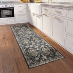 Indoor/Outdoor Marbella MB4 Charcoal Washable 2'3" x 7'6" Runner Rug