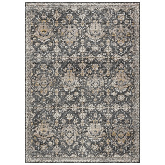 Indoor/Outdoor Marbella MB4 Charcoal Washable 3' x 5' Rug