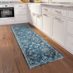 Indoor/Outdoor Marbella MB4 Navy Washable 2'3" x 7'6" Runner Rug